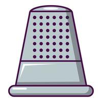 Thimble icon, cartoon style vector