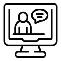 Video call icon outline vector. Private lesson vector