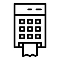 Pos terminal icon outline vector. Bank money vector