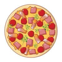 icono de pizza margarita, estilo de dibujos animados vector