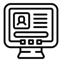 Website login icon outline vector. Account form vector