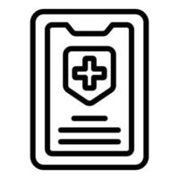 vector de contorno de icono de inicio de sesión de teléfono médico. formulario de cuenta