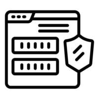 vector de esquema de icono de registro en línea de cuenta. formulario de computadora