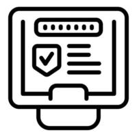 vector de contorno de icono de contraseña web. formulario de registro