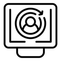 Change online form icon outline vector. Account register vector
