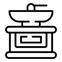 Coffee grinder icon outline vector. Turkish pot vector