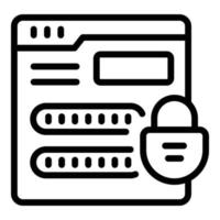 Lock online registration icon outline vector. Computer account vector