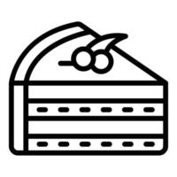 Cake piece icon outline vector. Austrian food vector