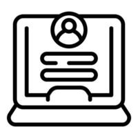 Laptop user icon outline vector. Account form vector