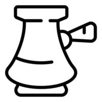 Kettle coffee pot icon outline vector. Turkish cezve vector