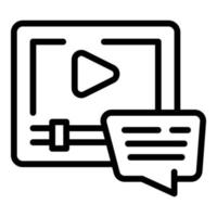 vector de contorno de icono de retroalimentación del reproductor de video. informe de opinión