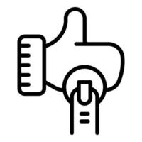 Thumb up review icon outline vector. Service online vector