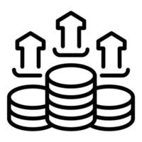 Coin stack icon outline vector. Revenue money vector