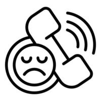 Bad feedback call icon outline vector. Customer service vector