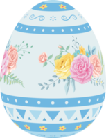 Happy Easter Day colorful egg rose isolated png