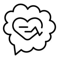 Emotional chat icon outline vector. Mental brain vector