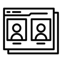 Web video call icon outline vector. Computer work vector