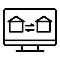 Change home network icon outline vector. People work vector