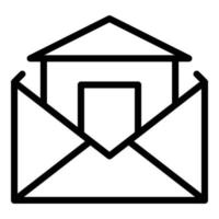 Home mail icon outline vector. Network education vector