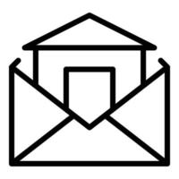 Home mail icon outline vector. Network education vector