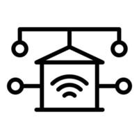 House wifi icon outline vector. Computer stay vector