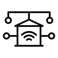 vector de contorno de icono wifi de casa. permanecer en la computadora