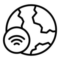 Global wifi icon outline vector. Computer video vector