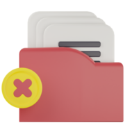 3d rejected business proposal folder icon png