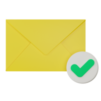 3d icono de correo electrónico aprobado png