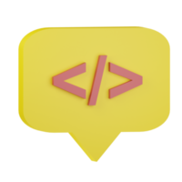 3d language programming code icon illustration png