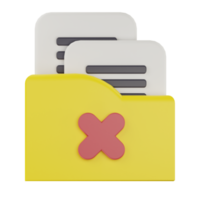 3d rejected business folder icon png