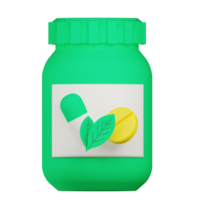 3d herbal medicine bottle icon png