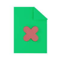 3d rejected paper icon png