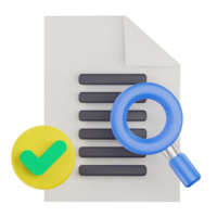 3d investigation document approved icon png