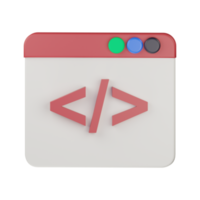 3d website language programming code icon illustration png
