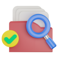 3d investigation folder approved icon png