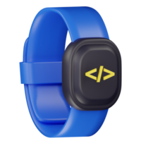 3D-Smartwatch mit Sprachprogrammierungscode-Symbolillustration png