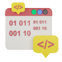 3d web language programming code icon illustration png