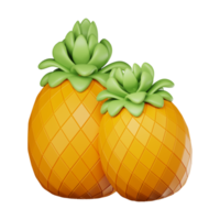 Ilustración de frutas de piña 3d png