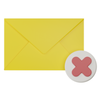 icône de courrier électronique rejeté 3d png