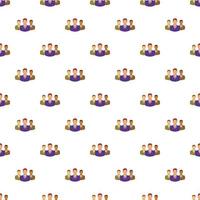 Office team pattern, cartoon style vector