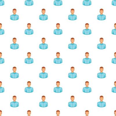Call center operator pattern, cartoon style