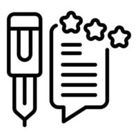 Review icon outline vector. Customer feedback vector