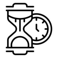 Meditate hourglass icon outline vector. Stress reduction vector