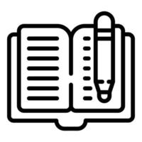 vector de contorno de icono de libro de formación de personal. oficina de negocios