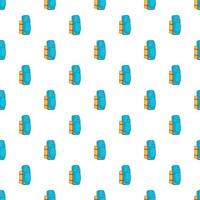 Tourist backpack with mat pattern, cartoon style vector