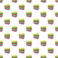 Stack of colored towels pattern, cartoon style vector