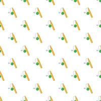 Fishing rod pattern, cartoon style vector