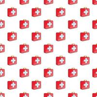First aid kit pattern, cartoon style vector