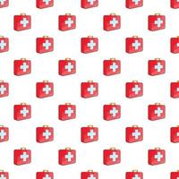 First aid kit pattern, cartoon style vector